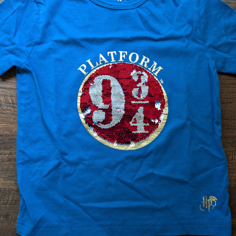 Boden Blue and Red Short Sleeve Tee with Graphic Design